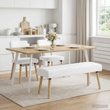 Vidaxl kanaal-geplooide bank wit 110 x 40 x 46 cm stof