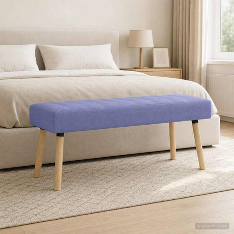 Vidaxl kanaal-geplooide bank jeans blauw 110 x 40 x 46 cm stof