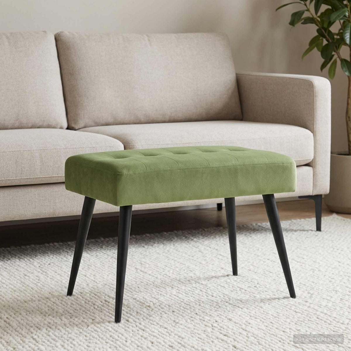 Vidaxl bank met knoopverstelling lichtgroen 60 x 40 x 45 cm fluweel