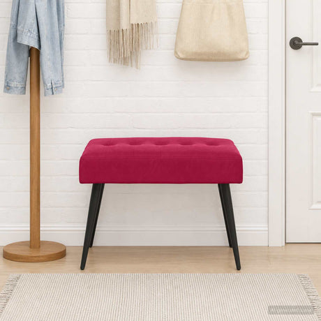 Vidaxl bank met knoopverstelling wijnrood 60 x 40 x 45 cm fluweel