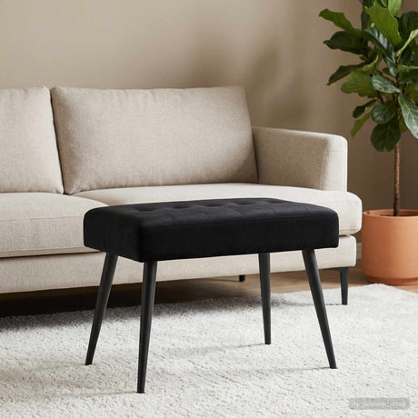 Vidaxl bank met knoopverstelling zwart 60 x 40 x 45 cm fluweel