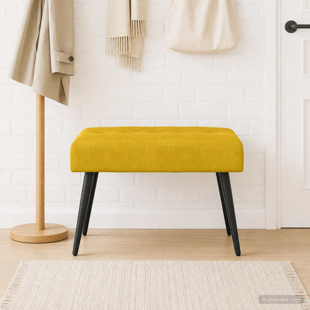 Vidaxl bank met knoopverstelling geel 60 x 40 x 45 cm fluweel