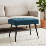 Vidaxl bank met knoopverstelling blauw 60 x 40 x 45 cm fluweel