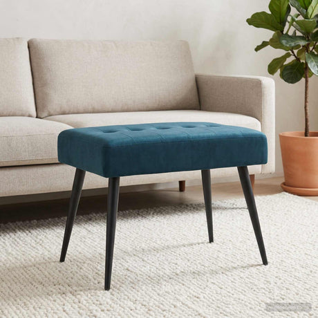 Vidaxl bank met knoopverstelling blauw 60 x 40 x 45 cm fluweel
