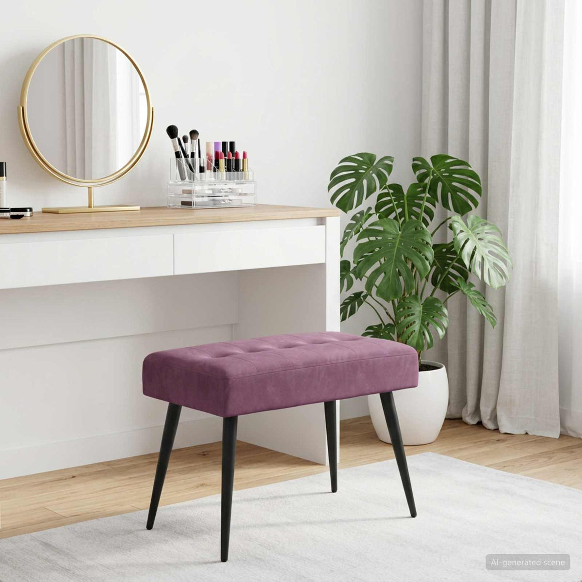 Vidaxl bank met knoopverstelling paars 60 x 40 x 45 cm fluweel