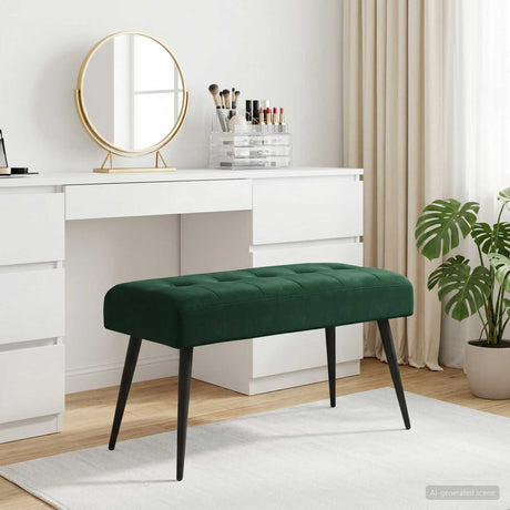 Vidaxl bank met knoopverstelling donkergroen 80 x 40 x 46 cm fluweel