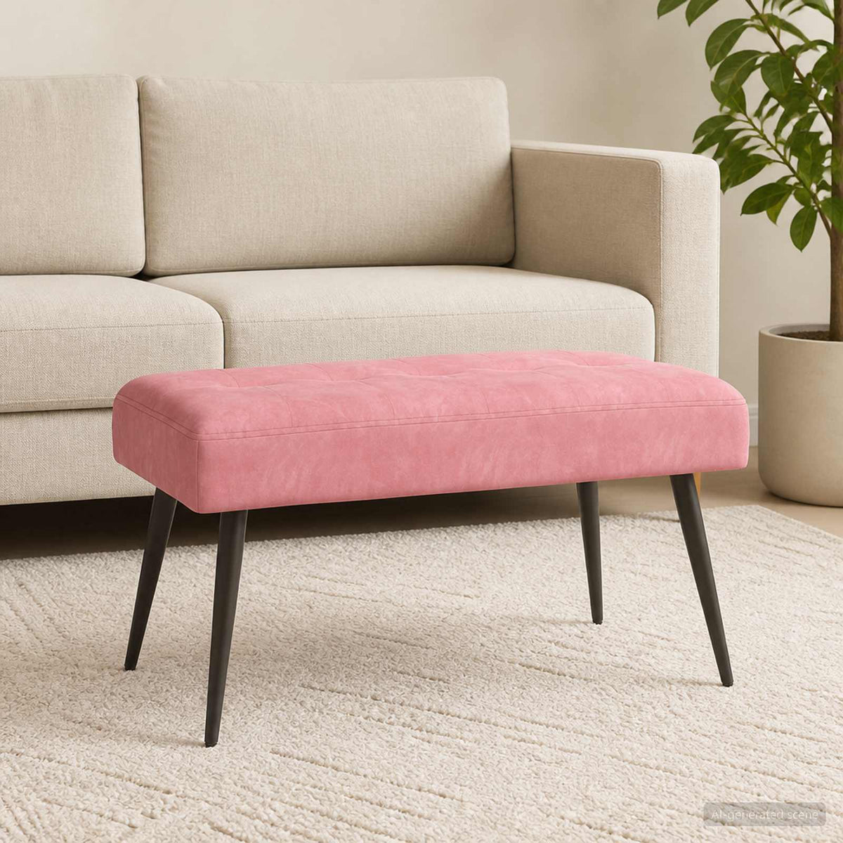 Vidaxl bank met knoopverstelling roze 80 x 40 x 46 cm fluweel