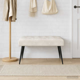 Vidaxl bank met knoopverstelling crèmekleurig 80 x 40 x 46 cm fluweel