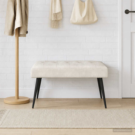 Vidaxl bank met knoopverstelling crèmekleurig 80 x 40 x 46 cm fluweel