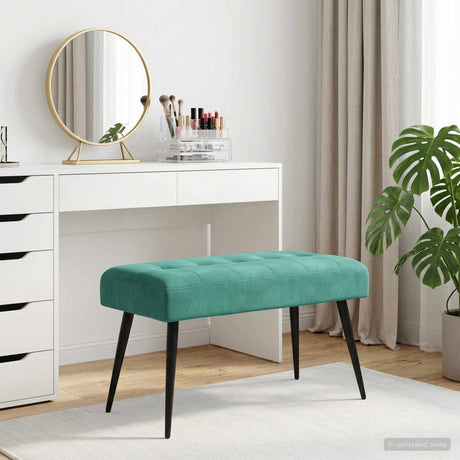 Vidaxl bank met knoopverstelling turquoise 80 x 40 x 46 cm fluweel