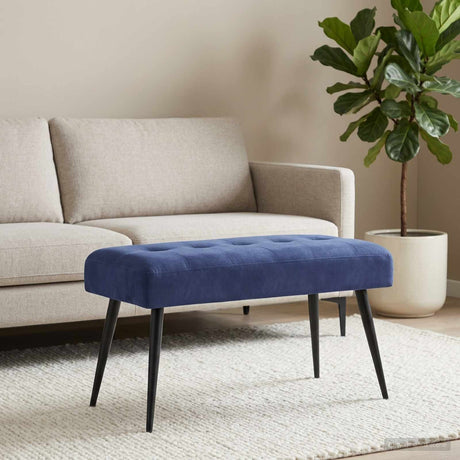 Vidaxl bank met knoopverstelling politieblauw 80 x 40 x 46 cm fluweel