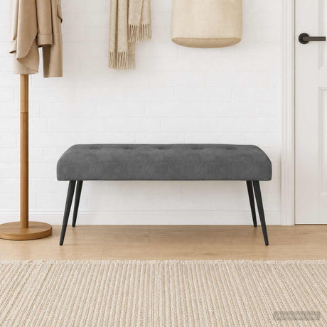 Vidaxl bank met knoopverstelling donkergrijs 110 x 40 x 46 cm fluweel