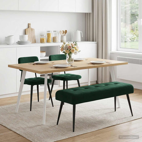 Vidaxl bank met knoopverstelling donkergroen 110 x 40 x 46 cm fluweel
