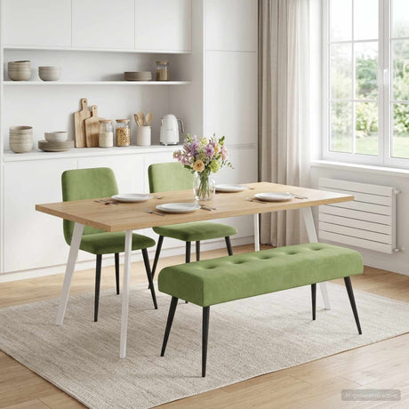 Vidaxl bank met knoopverstelling lichtgroen 110 x 40 x 46 cm fluweel