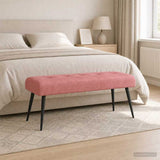 Vidaxl bank met knoopverstelling roze 110 x 40 x 46 cm fluweel