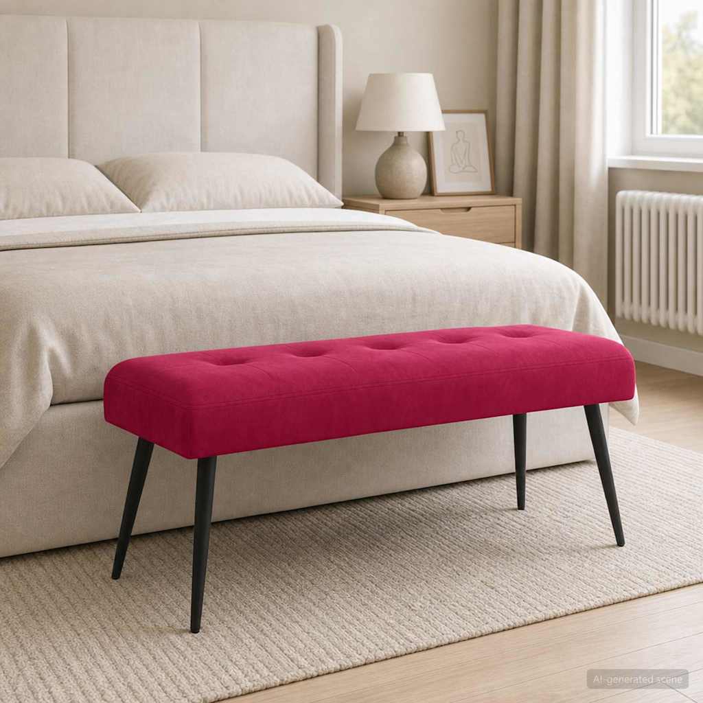 Vidaxl bank met knoopverstelling wijnrood 110 x 40 x 46 cm fluweel