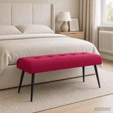 Vidaxl bank met knoopverstelling wijnrood 110 x 40 x 46 cm fluweel