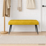 Vidaxl bank met knoopverstelling geel 110 x 40 x 46 cm fluweel