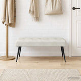 Vidaxl bank met knoopverstelling crèmekleurig 110 x 40 x 46 cm fluweel