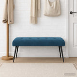 Vidaxl bank met knoopverstelling blauw 110 x 40 x 46 cm fluweel