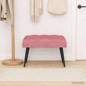 Vidaxl bank met knoopverstelling roze 60 x 40 x 45 cm fluweel