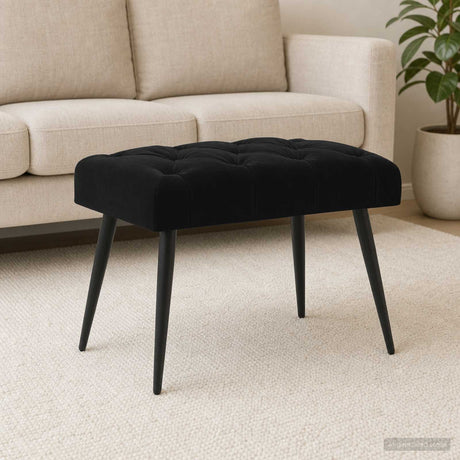 Vidaxl bank met knoopverstelling zwart 60 x 40 x 45 cm fluweel