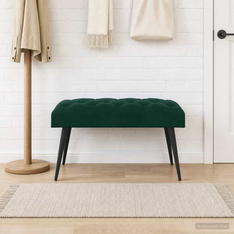 Vidaxl bank met knoopverstelling donkergroen 80 x 40 x 46 cm fluweel