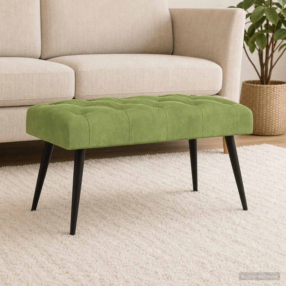 Vidaxl bank met knoopverstelling lichtgroen 80 x 40 x 46 cm fluweel