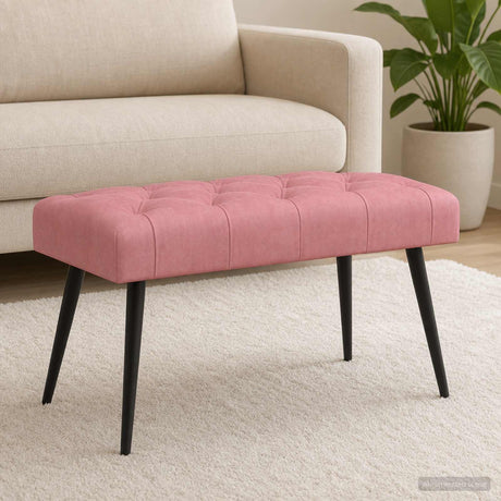Vidaxl bank met knoopverstelling roze 80 x 40 x 46 cm fluweel