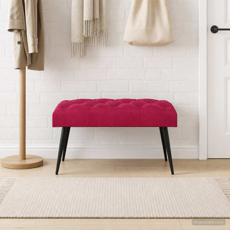 Vidaxl bank met knoopverstelling wijnrood 80 x 40 x 46 cm fluweel