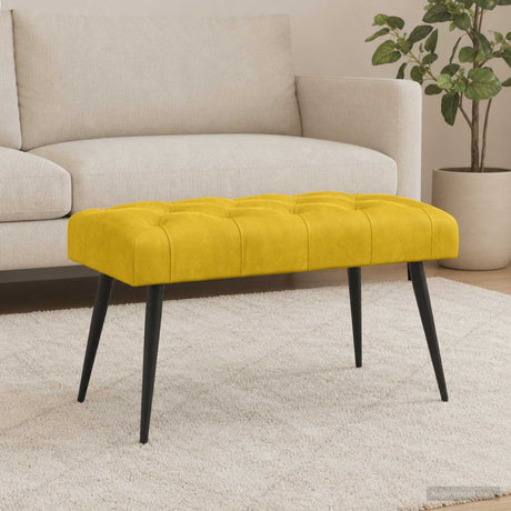 Vidaxl bank met knoopverstelling geel 80 x 40 x 46 cm fluweel