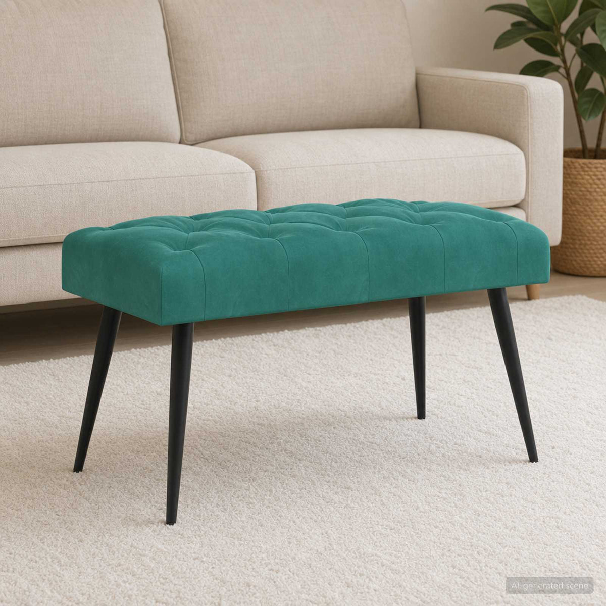 Vidaxl bank met knoopverstelling turquoise 80 x 40 x 46 cm fluweel