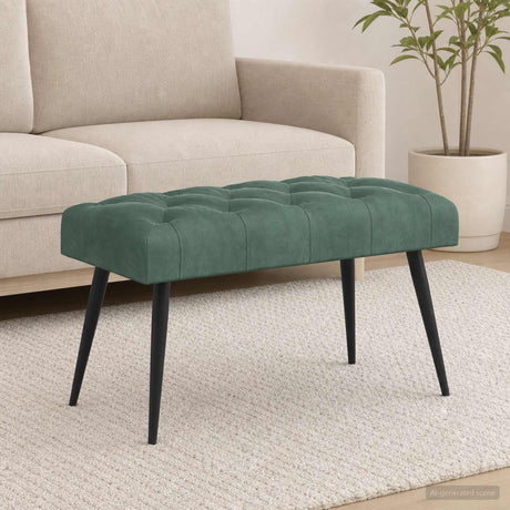 Vidaxl bank met knoopverstelling zeegroen 80 x 40 x 46 cm fluweel