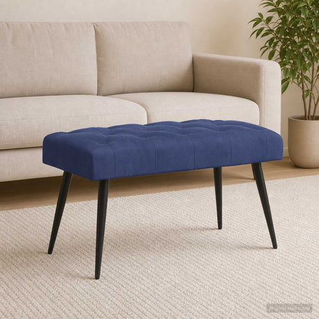 Vidaxl bank met knoopverstelling politieblauw 80 x 40 x 46 cm fluweel