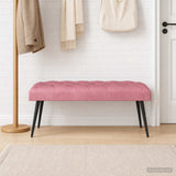Vidaxl bank met knoopverstelling roze 110 x 40 x 46 cm fluweel