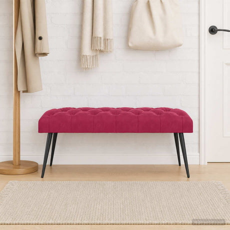Vidaxl bank met knoopverstelling wijnrood 110 x 40 x 46 cm fluweel