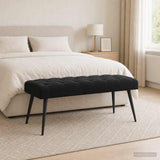 Vidaxl bank met knoopverstelling zwart 110 x 40 x 46 cm fluweel
