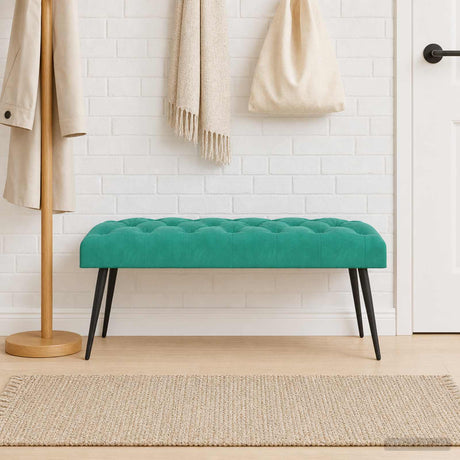 Vidaxl bank met knoopverstelling turquoise 110 x 40 x 46 cm fluweel