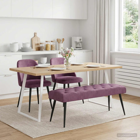Vidaxl bank met knoopverstelling paars 110 x 40 x 46 cm fluweel