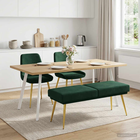 Vidaxl dubbel laagige bank donkergroen 120 x 45 x 46 cm fluweel