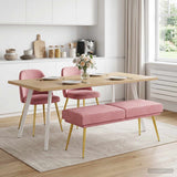 Vidaxl dubbel laagige bank roze 120 x 45 x 46 cm fluweel