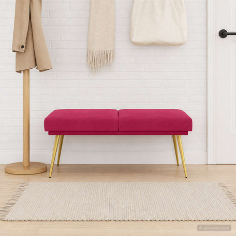 Vidaxl dubbel laagige bank wijnrood 120 x 45 x 46 cm fluweel