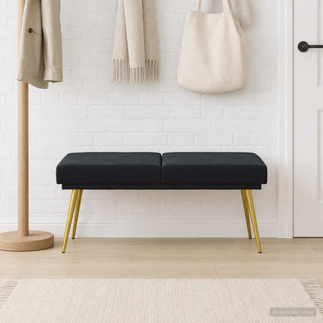 Vidaxl dubbel laagige bank zwart 120 x 45 x 46 cm fluweel