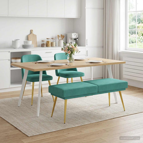 Vidaxl dubbel laagige bank turquoise 120 x 45 x 46 cm fluweel