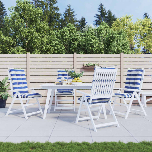 Vidaxl buiten kussen 4 st stof blauw en wit 120 x 50 x 7 cm