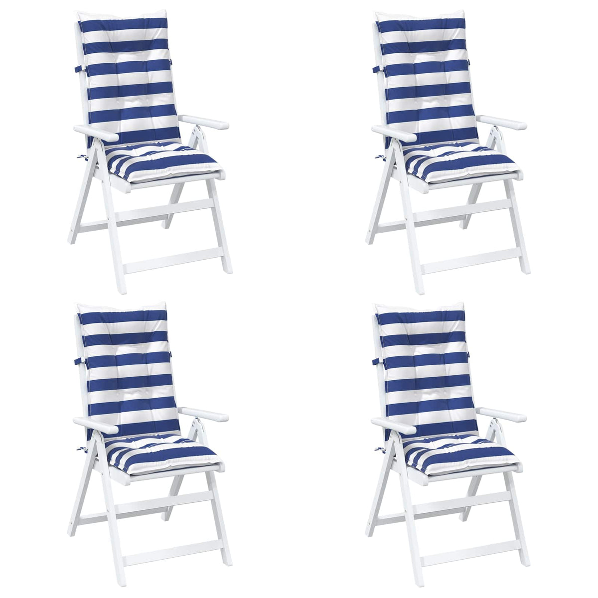 Vidaxl buiten kussen 4 st stof blauw en wit 120 x 50 x 7 cm