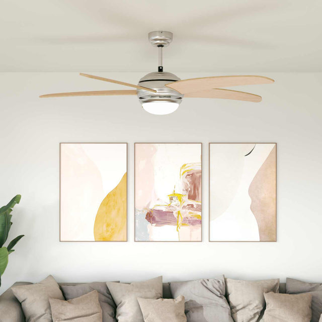 Vidaxl plafondventilator met licht en afstandsbediening ø 130 cm