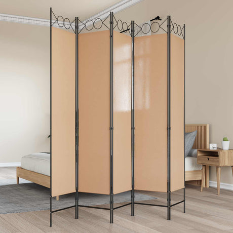 Vidaxl 5-panel room divider beige 200 x 200 cm stof