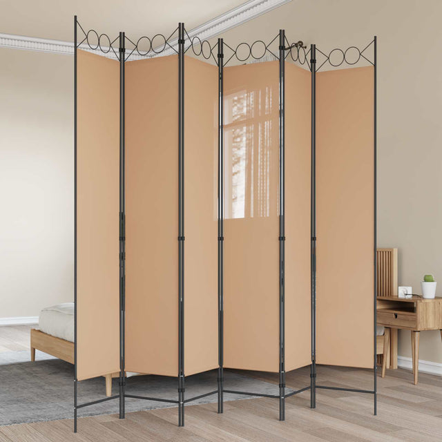Vidaxl 6-panelen kamerscherm beige 240 x 220 cm stof
