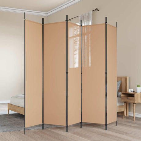 Vidaxl 5-panel room divider beige 250 x 200 cm stof